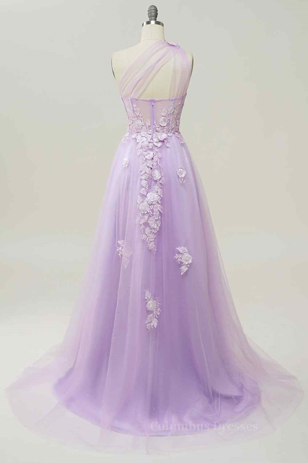 Bridesmaid Dresses Different Style, A-line Strapless Tulle Applique Long Prom Dress