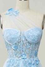 Bridesmaid Dress Different Styles, A-line Strapless Tulle Applique Long Prom Dress