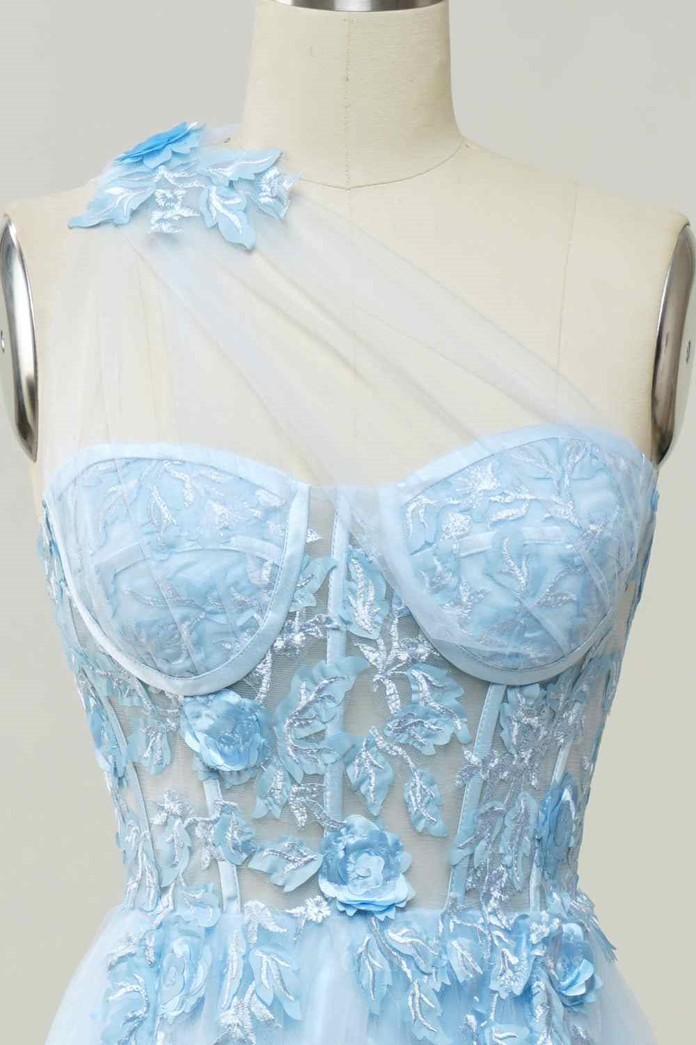 Bridesmaid Dress Different Styles, A-line Strapless Tulle Applique Long Prom Dress