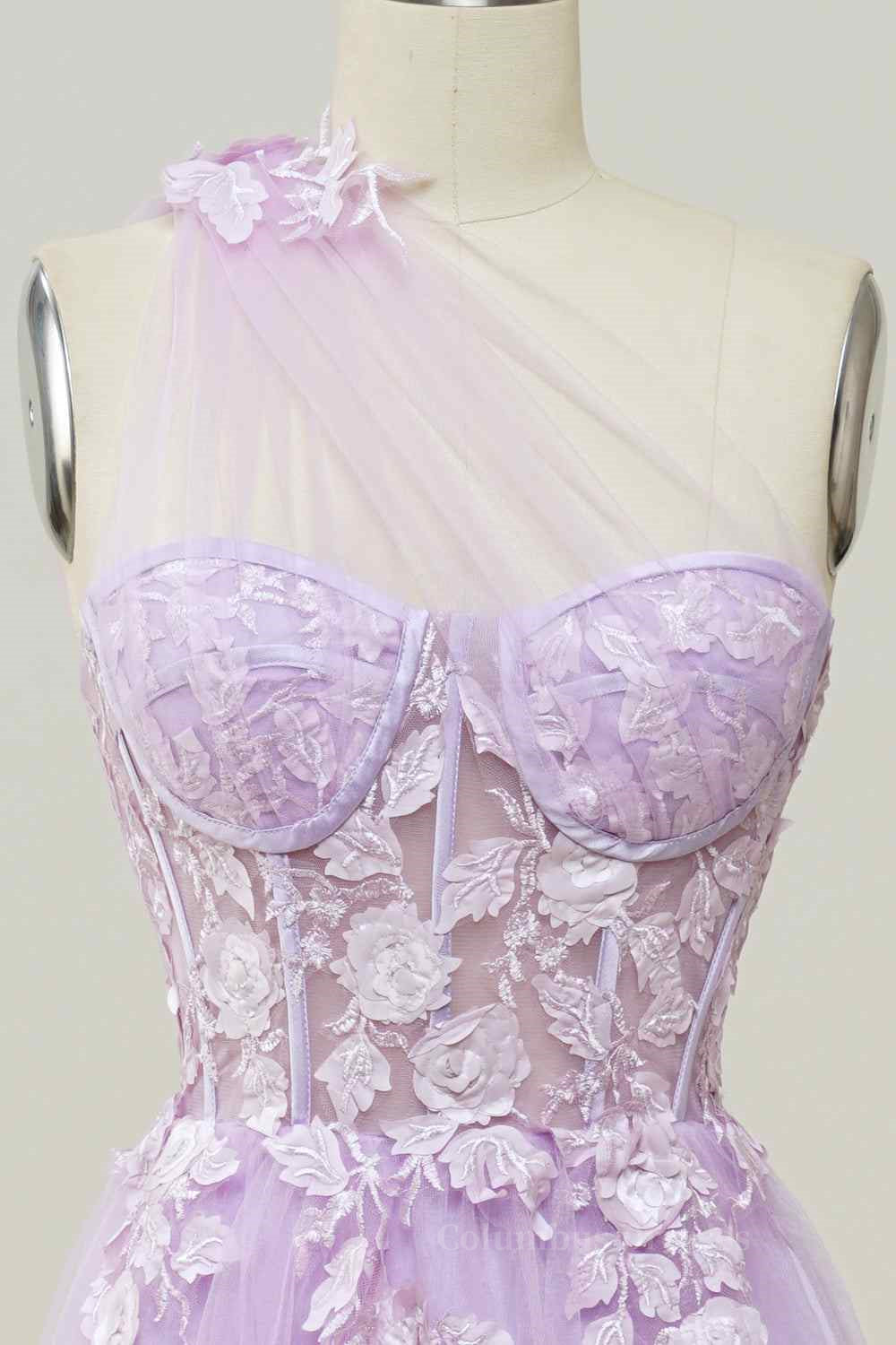 Bridesmaid Dress Inspo, A-line Strapless Tulle Applique Long Prom Dress