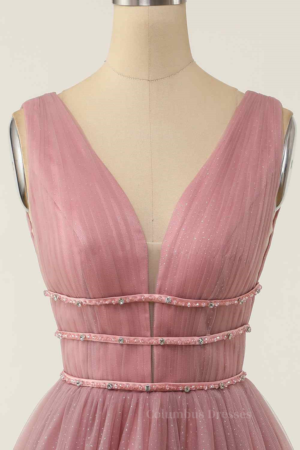 Wedding Pictures Ideas, A-line V Neck Sleeveless Beaded Mini Homecoming Dress