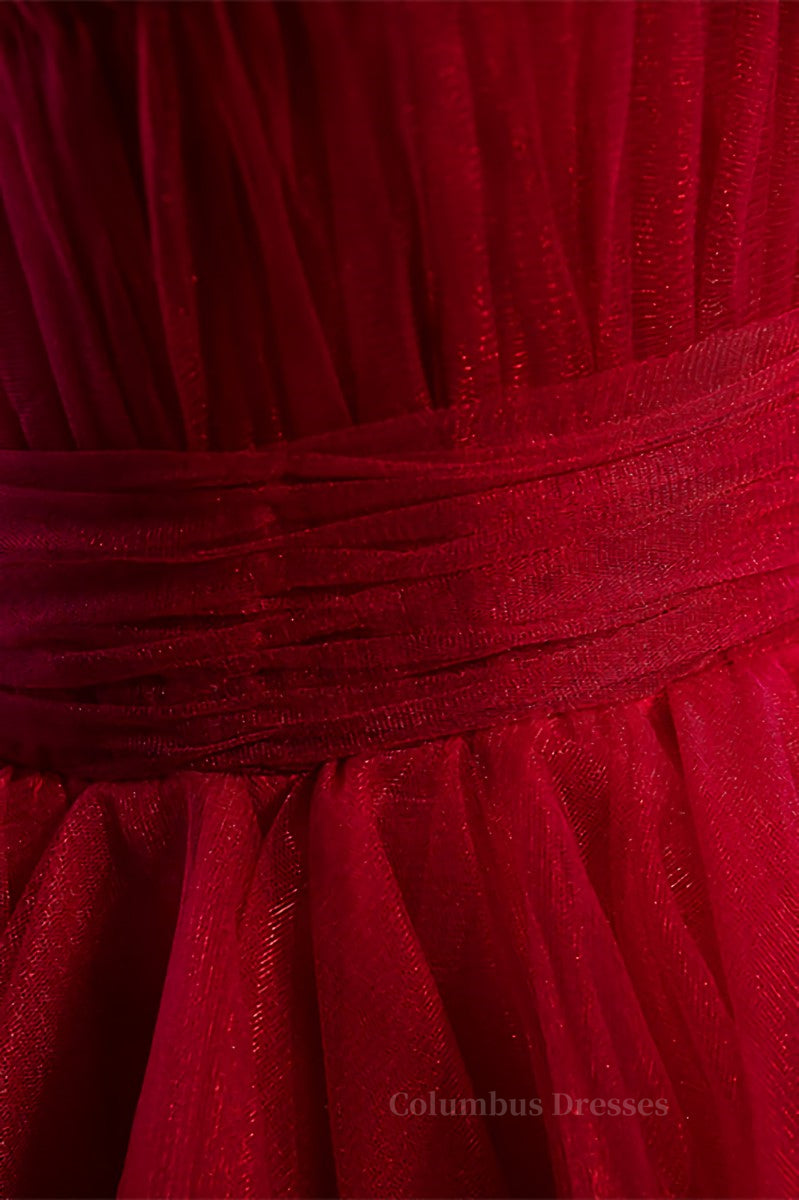 Prom Dresses Colors, Black A-line Bow Tie Shoulder Ruffle-Layers Maxi Formal Dress