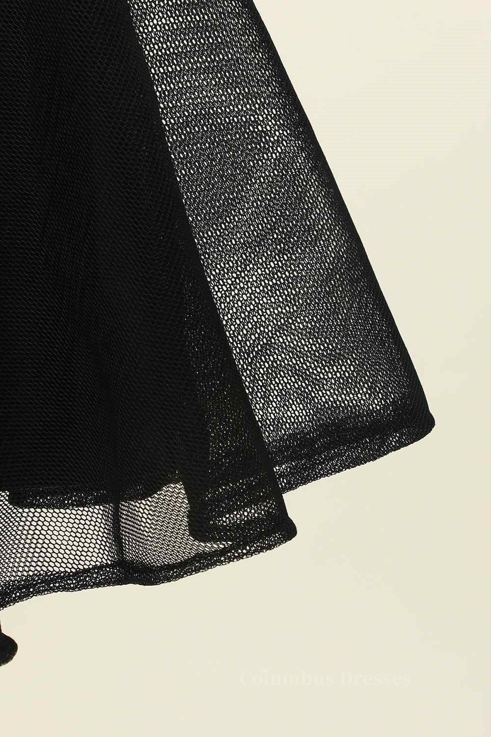 Wedding Bouquet, Black A-line V Neck Sleeveless Lace-Up Back Tulle Mini Homecoming Dress