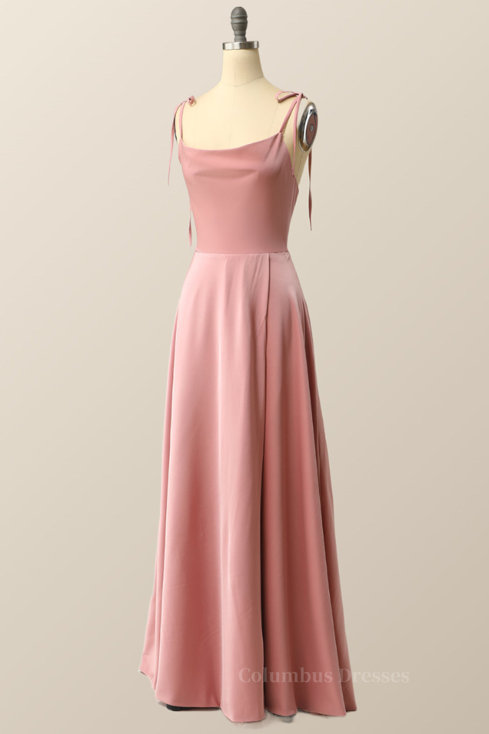 Blush Pink A-line Full Length Long Prom Dress Secondary image