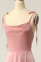 Prom Dress Tight, Blush Pink A-line Full Length Long Prom Dress