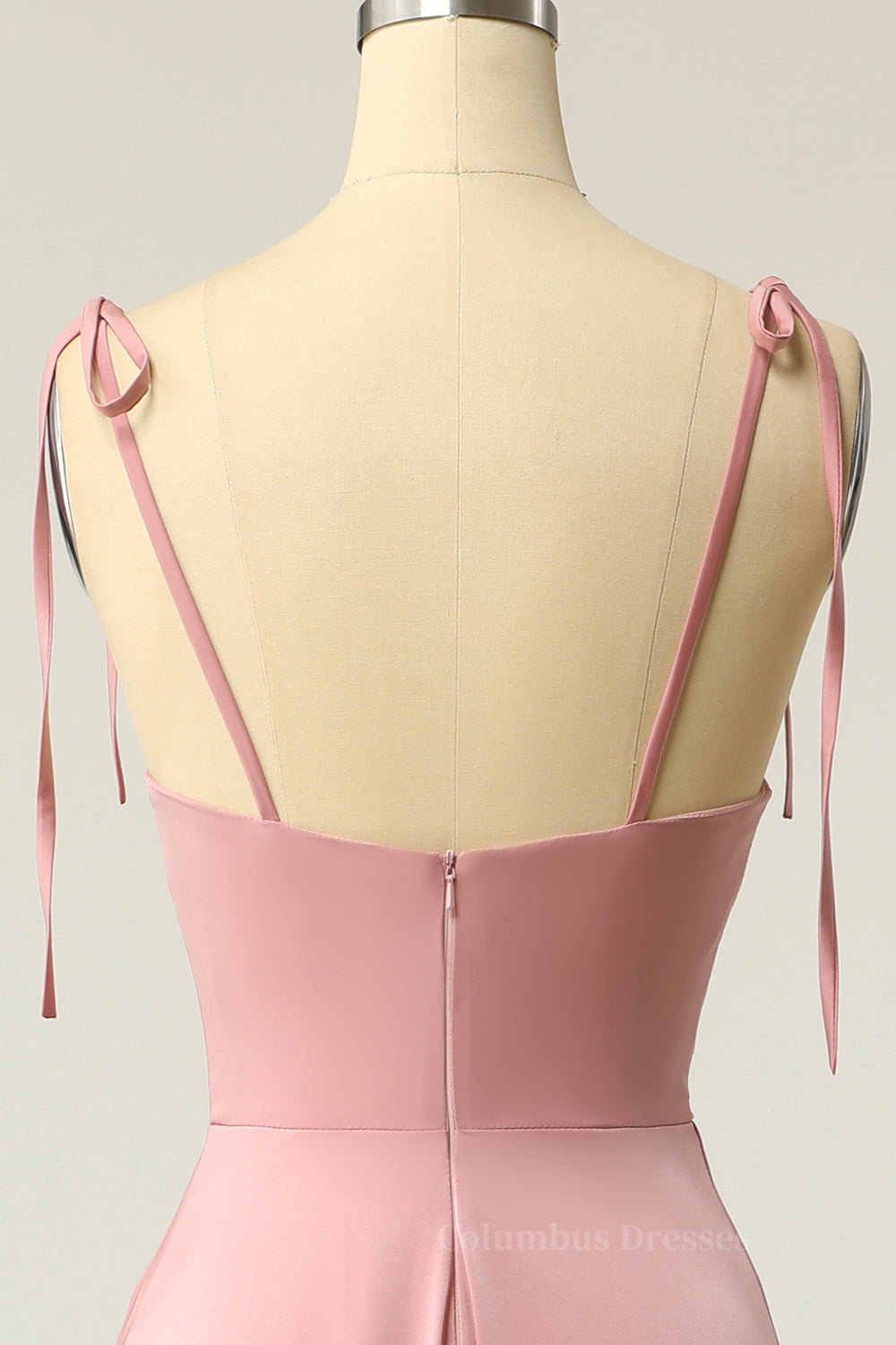 Prom Dress Gown, Blush Pink A-line Full Length Long Prom Dress