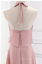 Prom Dresses For Kids, Blush Pink Chiffon Long Mismatch Bridesmaid Dresses