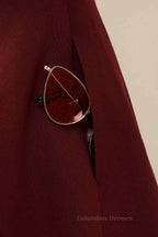 Party Dress Designer, Burgundy A-line Ruffle Straps Satin Mini Homecoming Dress