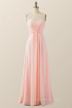 Prom Dresses Ball Gowns, Burgundy Chiffon Sweetheart A-line Long Dress