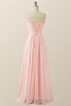 Prom Dresses Laced, Burgundy Chiffon Sweetheart A-line Long Dress