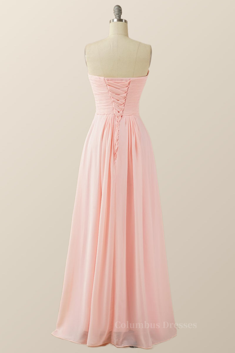 Prom Dresses Laced, Burgundy Chiffon Sweetheart A-line Long Dress