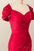 Backless Dress, Cap Sleeves Green Memaid Long Formal Dress