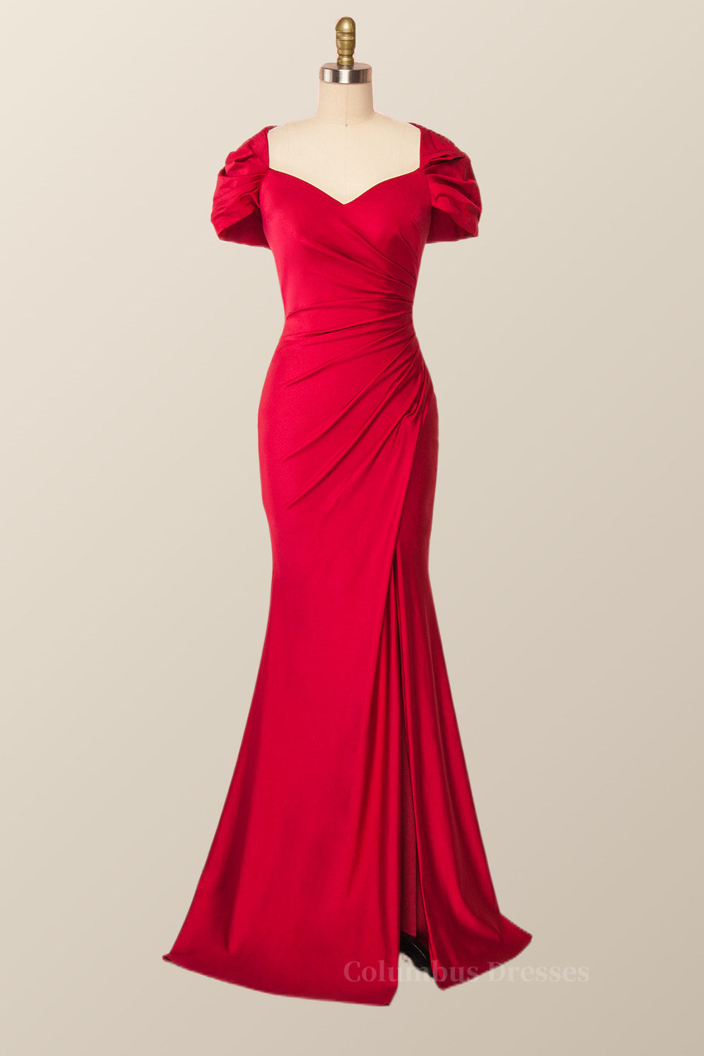 Dinner Dress Classy, Cap Sleeves Green Memaid Long Formal Dress