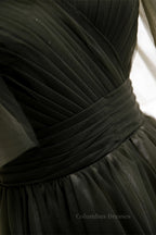 Prom Dresses Spring, Dusty Green Off-the-Shoulder Straps Pleated Ruffle Maxi Formal Dress