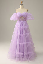 Prom Dress Long Mermaid, Fairytale Lavendere Off the Shoulder Princess Gown
