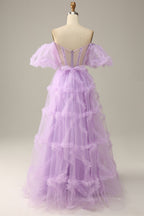 Prom Dresses Long Mermaid, Fairytale Lavendere Off the Shoulder Princess Gown