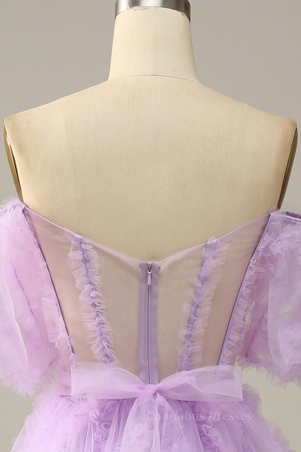 Prom Dresses For Curvy Figure, Fairytale Lavendere Off the Shoulder Princess Gown