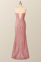 Party Dress Roman, Fitted Red Cowl Neck Long Party Dress with Slit
