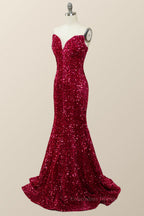 Prom Dresses Size 51, Fuchsia Sequin Strapless Mermaid Long Formal Dress
