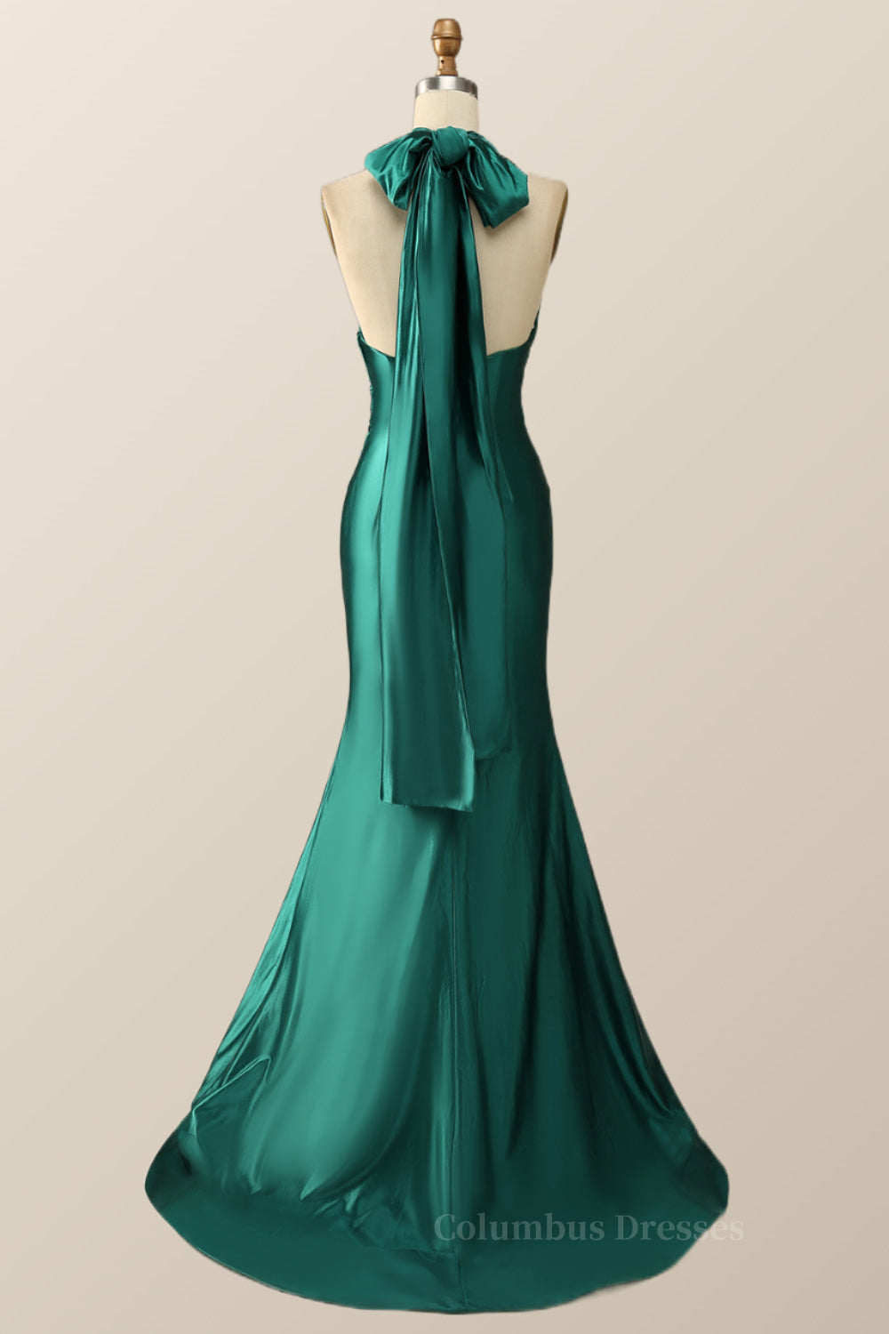 Prom Dresses 2060 Long, Green Cross Front Mermaid Long Formal Dress with Slit Main image