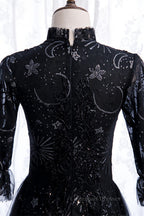 Elegant Gown, High Neck Long Sleeves Beading-Embroidered Long Formal Dress