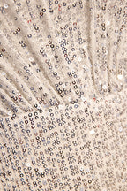 Evening Dresses Elegant, Ivory Mermaid Sequins Cut-Out Flaunt Sleeves Long Formal Dress