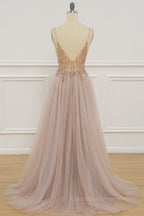 Prom Dress Store Near Me, Lavender Beaded A-line Tulle Formal Dress