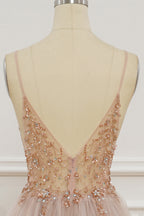 Prom Dress Stores Near Me, Lavender Beaded A-line Tulle Formal Dress