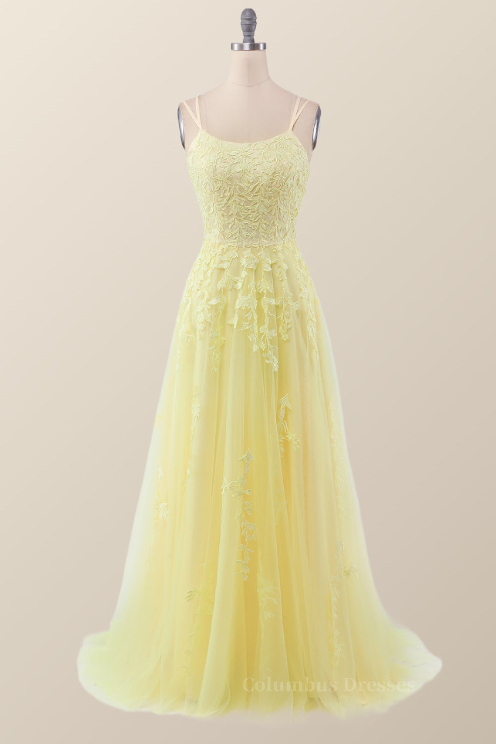 Prom Dress Beautiful, Lavender Lace Appliques A-line Long Formal Dress