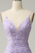 Bridesmaids Dress Blush, Light Blue Mermaid Lace-Up Appliques Tulle Long Prom Dress