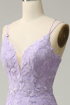 Bridesmaid Dress Blushes, Light Blue Mermaid Lace-Up Appliques Tulle Long Prom Dress