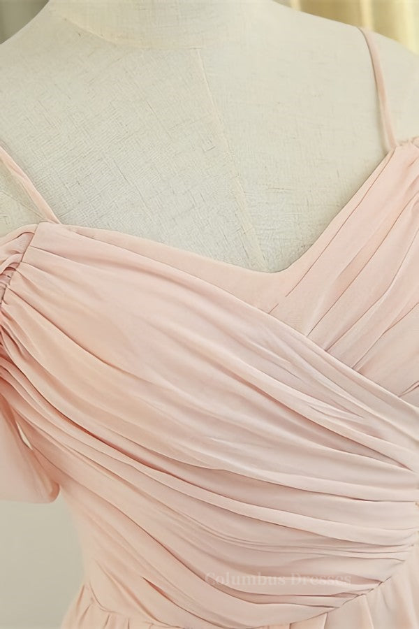 Off the Shoulder Blush Pink Bridesmaid Dress Secondary image