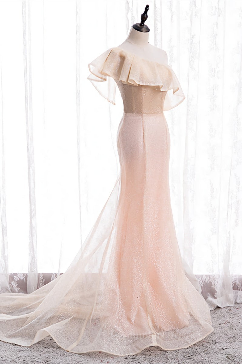 One Shoulder Mermaid Ruffle Lace-Up Maxi Formal Dress Secondary image