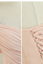 Prom Dresses With Pockets, Peach Chiffon Long Mismatched Bridesmaid Dresses