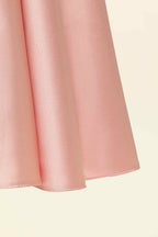 Bridesmaids Dresses Long Sleeve, Pink A-line Strapless Satin Lace-Up Back Mini Homecoming Dress