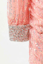 Party Dress Night, Pink Sheath One Shoulder Long Sleeve Two-Piece Mini Homecoming Dress