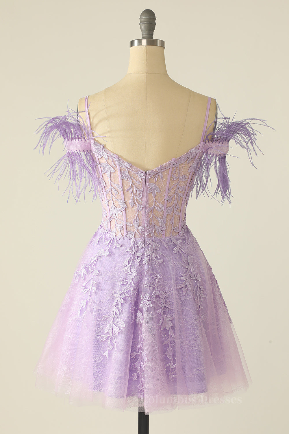 Princess Lavender Lace Short A-line Homecoming Dress Secondary image