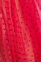 Prom Dress With Pockets, Red A-line V Neck Cap Sleeves Pleated Maxi Formal Dress with Dot Appliques