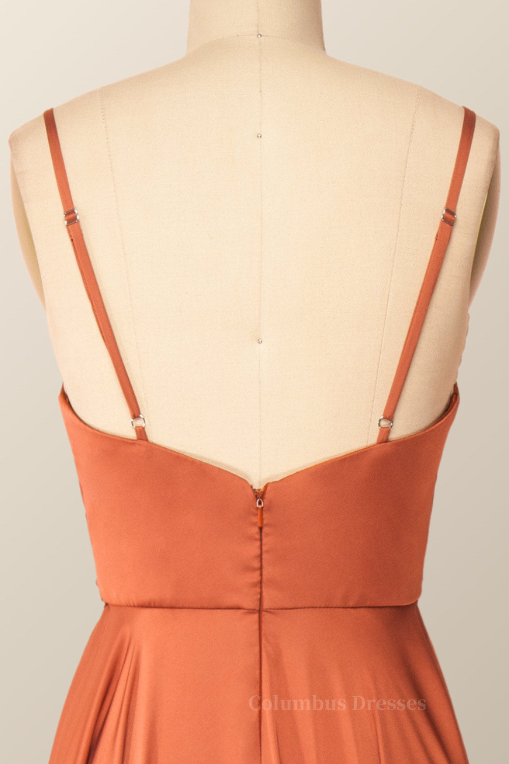 Black Dress Outfit, Rust Color V Neck Long Party Dress