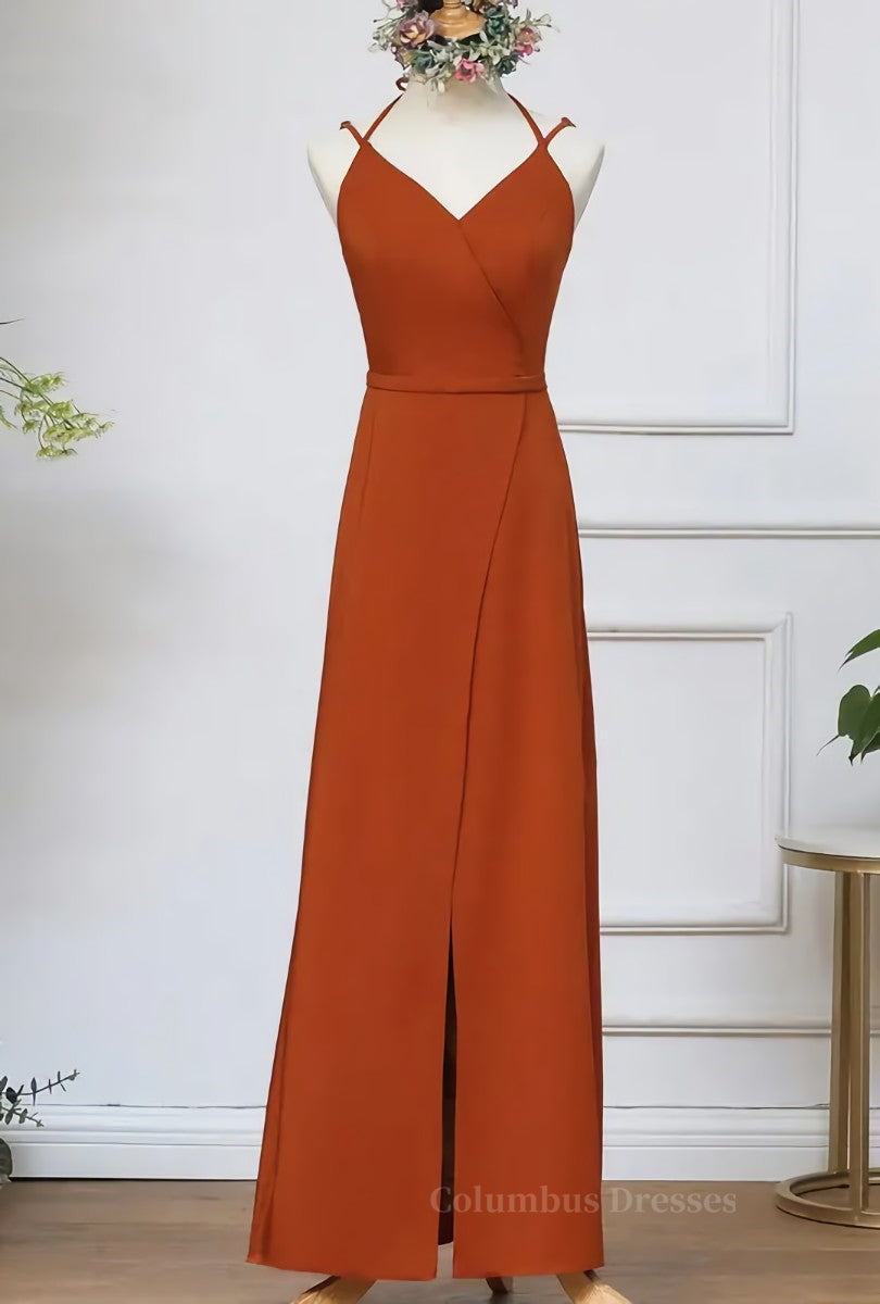 Rust Orange Wrap Bridesmaid Dress Secondary image