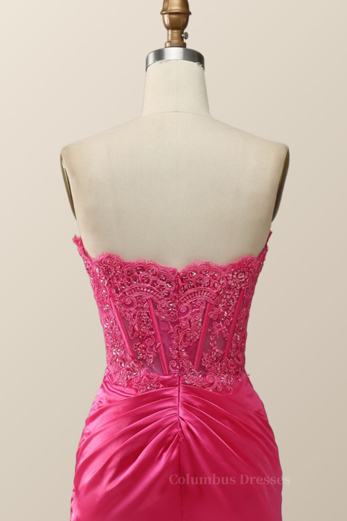 Prom Dress Black, Sexy Pink Sweetheart Lace and Satin Long Dress