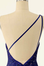 Party Dress Pattern Free, Sheath One Shoulder Sequins Strap Back Mini Homecoming Dress