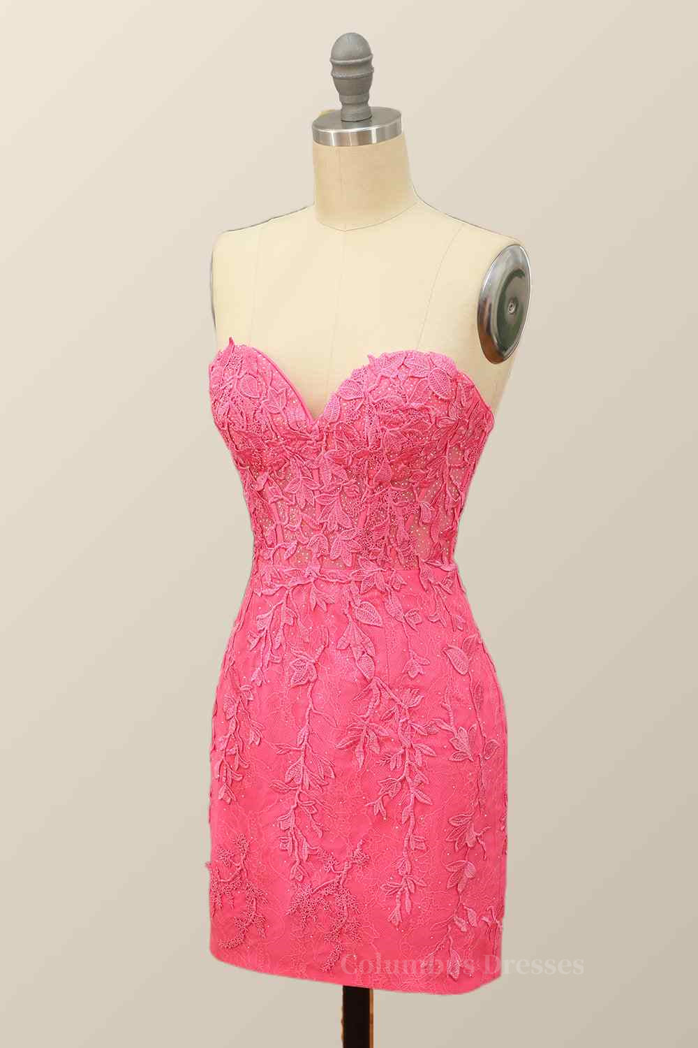 Sheath Strapless Appliques Lace-Up Back Mini Homecoming Dress Secondary image