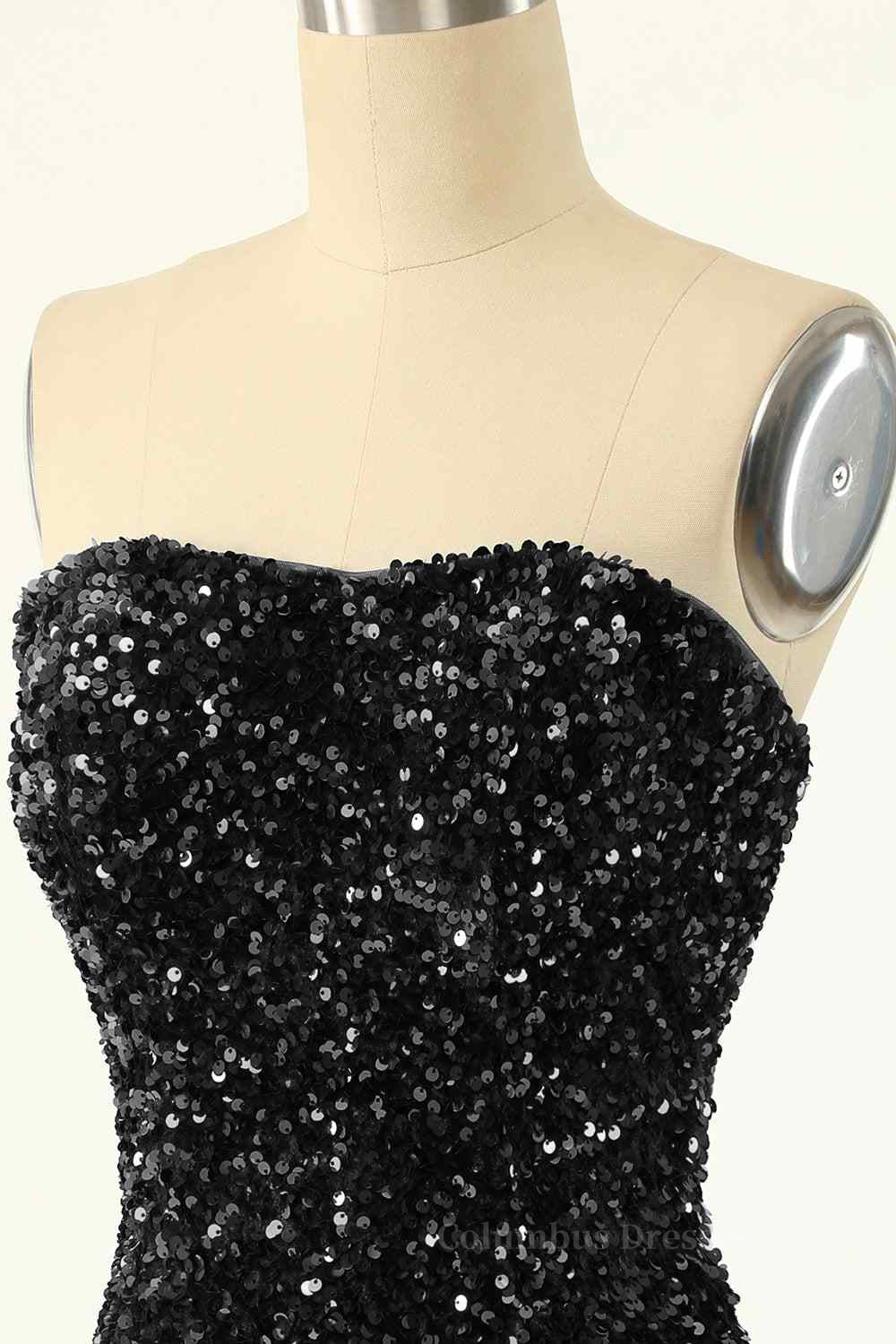 Party Dresses For Teenage Girls, Sheath Strapless Sequins Mini Homecoming Dress