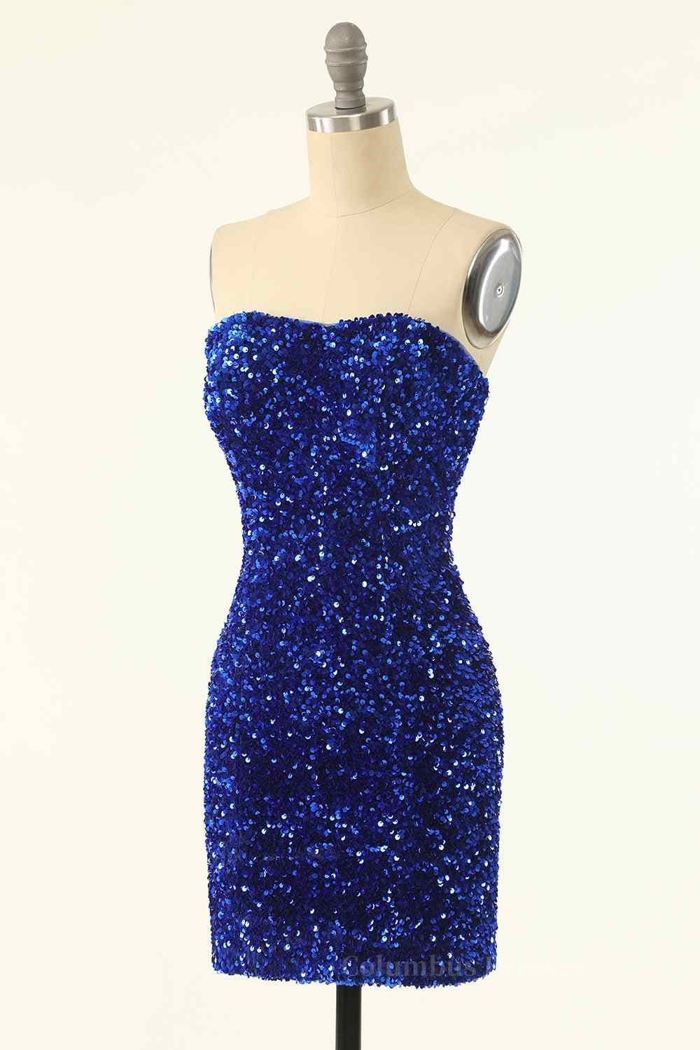 Party Dresses Fall, Sheath Strapless Sequins Mini Homecoming Dress