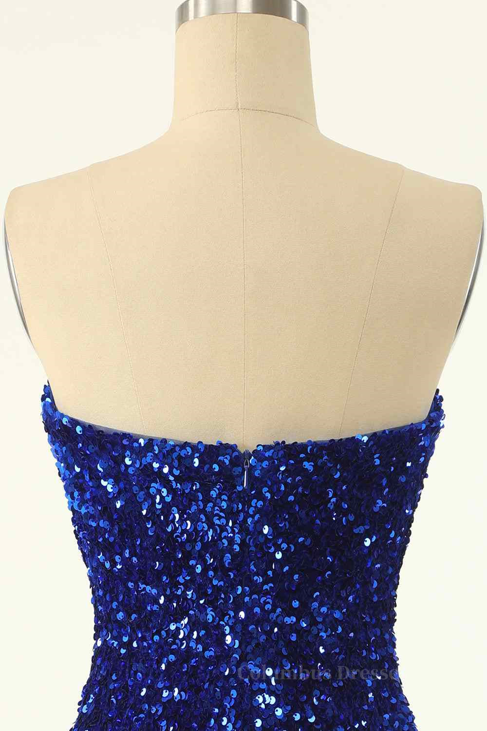 Party Dresses Europe, Sheath Strapless Sequins Mini Homecoming Dress
