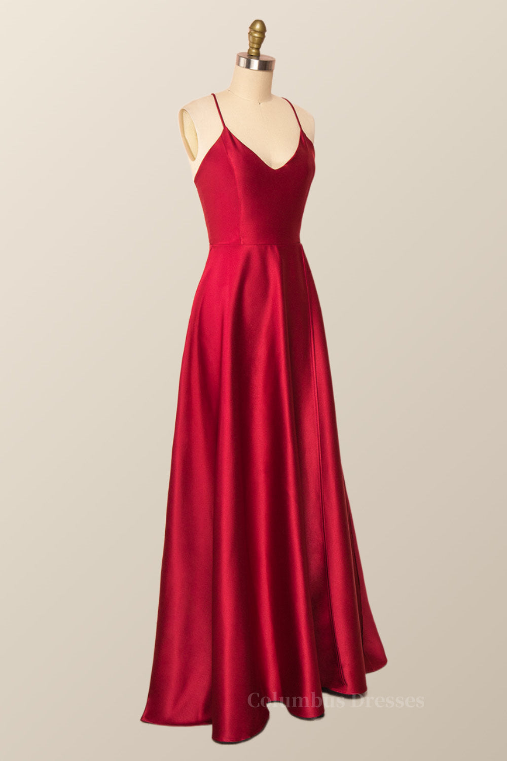 Simple Straps Red Long Party Dress Secondary image