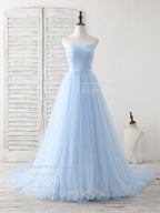 Prom Dresses Suits Ideas, Simple Sweetheart Champagne Tulle Long Prom Dress Champagne Evening Dress