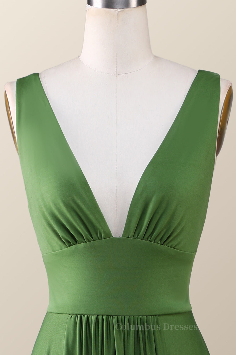 Prom Dress Simple, Simply Pink Empire A-line Maxi Dress with Slit