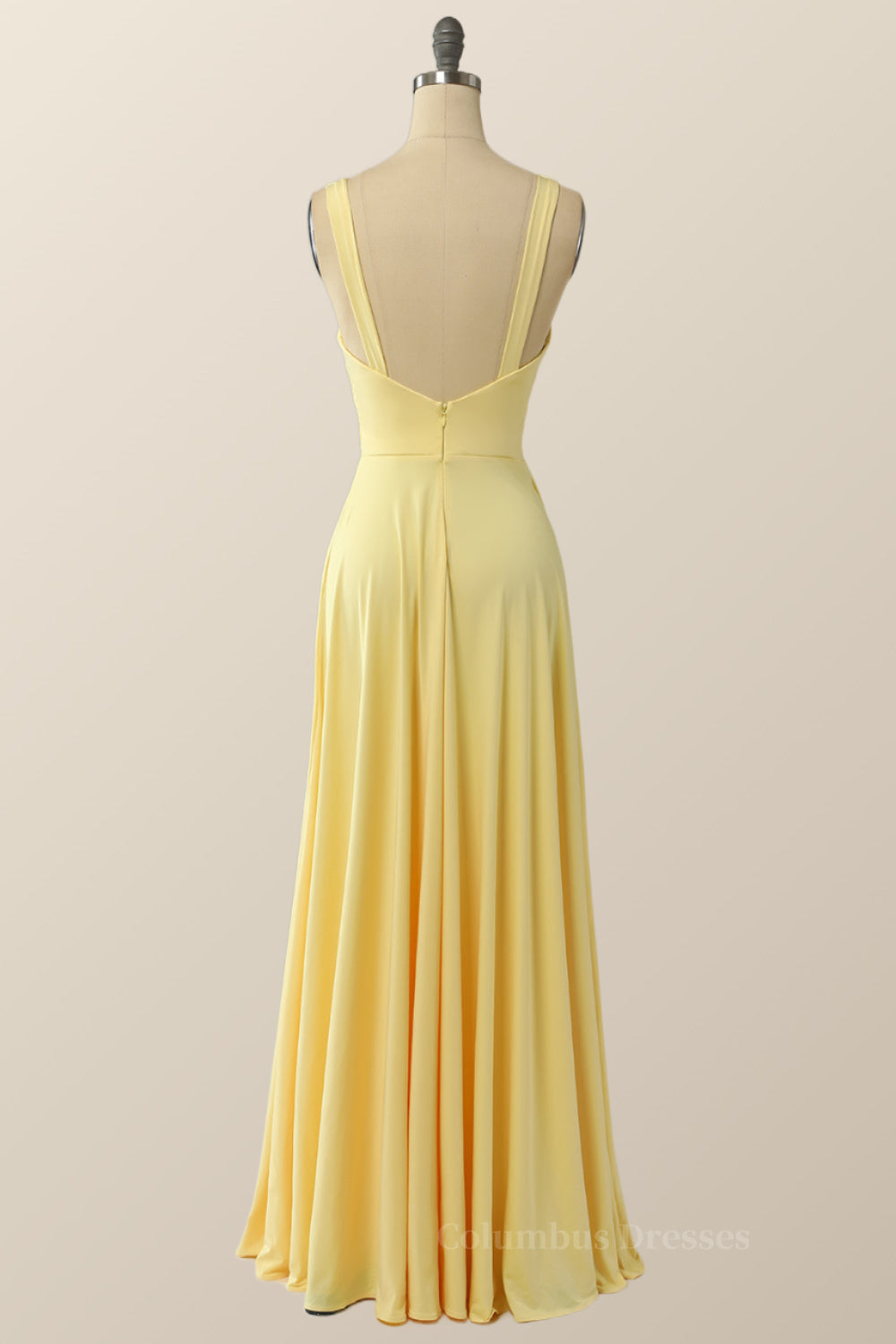 Prom Dresses Blue, Simply Pink Empire A-line Maxi Dress with Slit